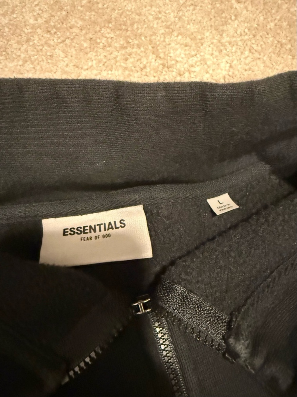 Fear of God ESSENTIALS Black Half-Zip Pullover - Picture 2 of 3